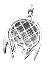 925 STERLING SILVER BLING CZ HIPHOP 3D MOVIE SONIC KNUCKLES CARTOON PENDANT